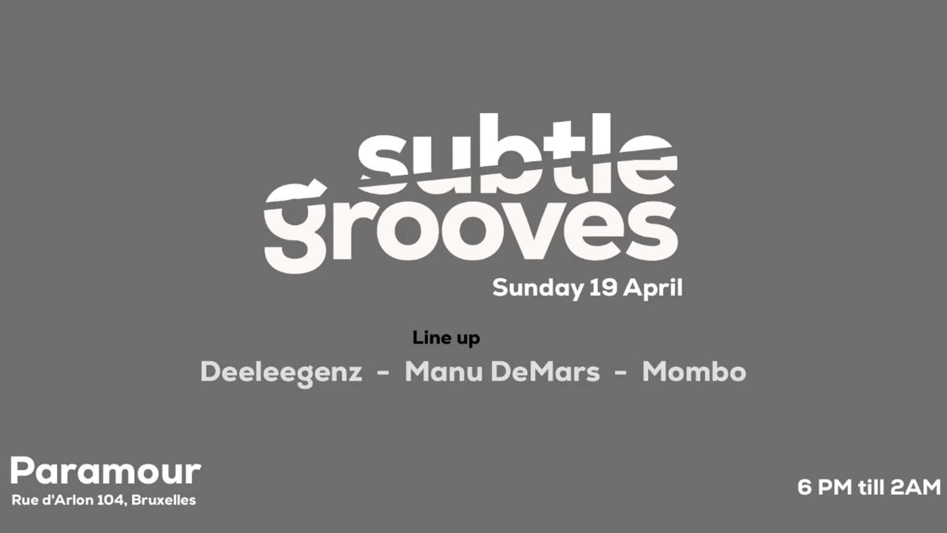 Subtle grooves