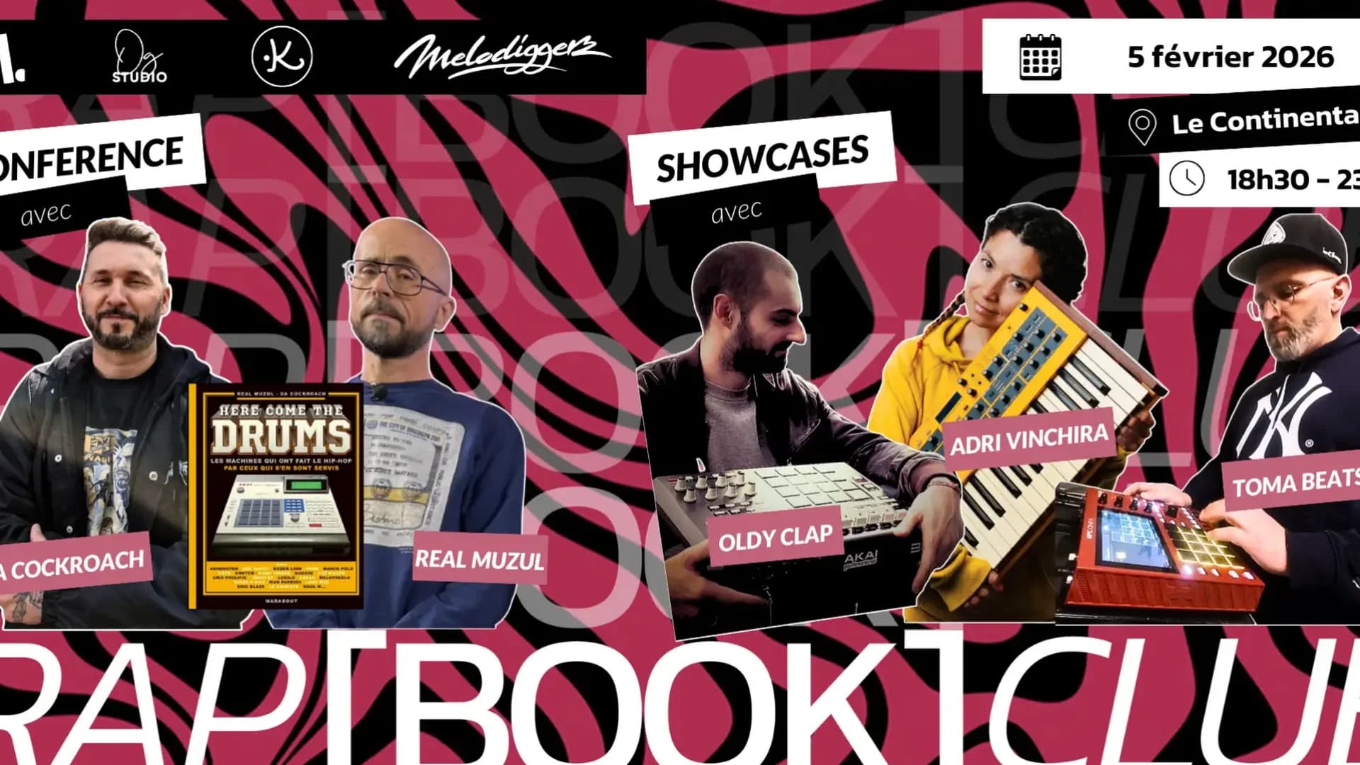 RAP BOOK CLUB : Here come the drums / Conférence + Showcases