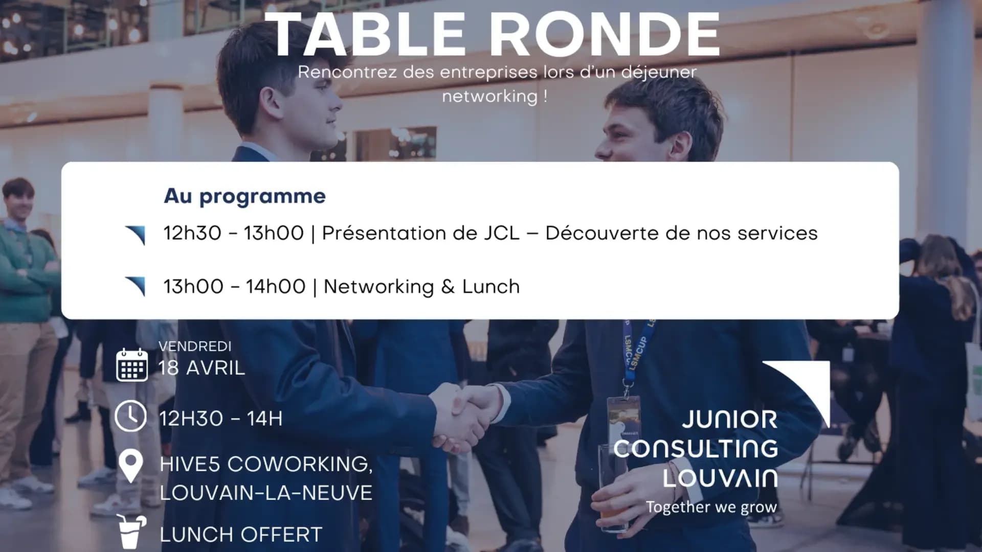 Table ronde d'entreprises & Lunch - Rencontrez Junior Consulting Louvain