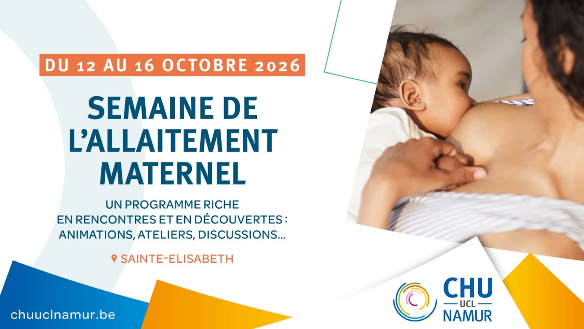Semaine de l'allaitement 2026 | Du 12 au 15 octobre | Site de Sainte-Elisabeth