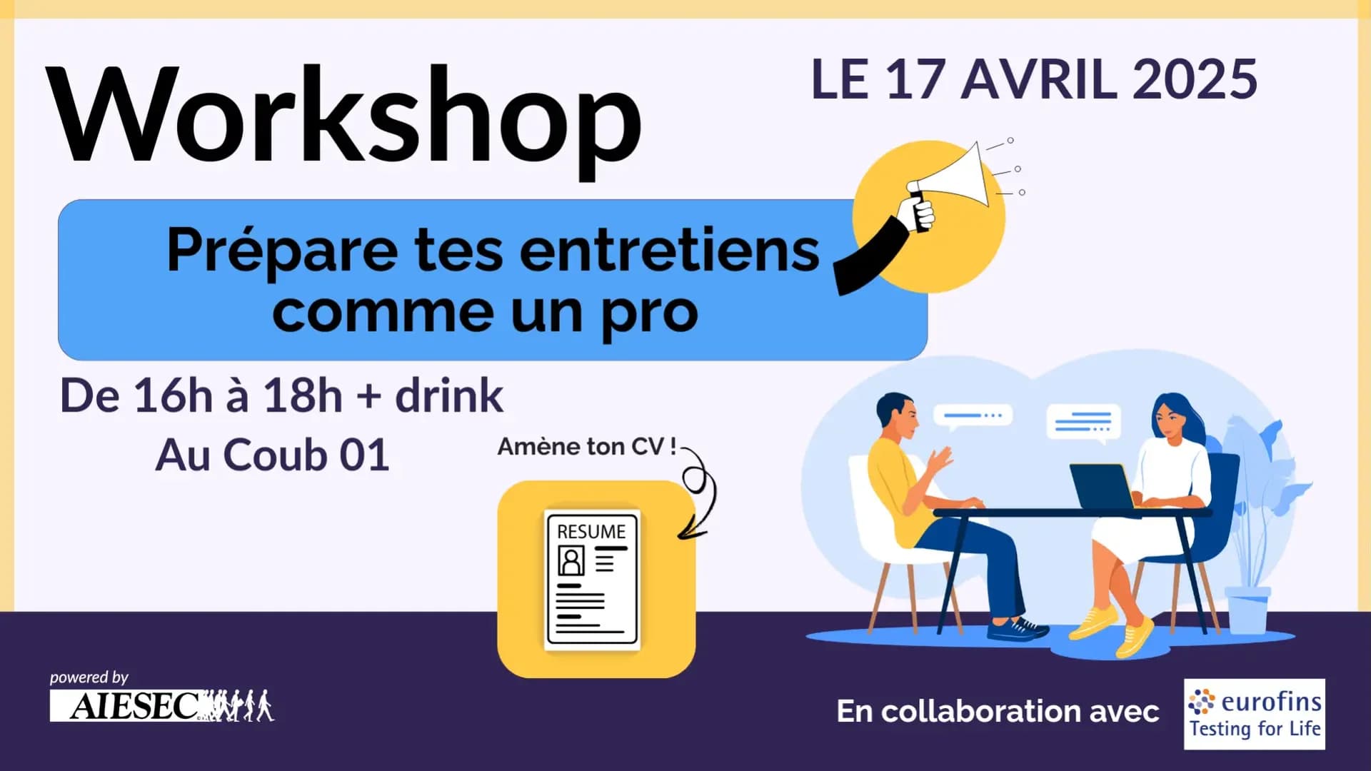 Inscription au workshop d'Eurofins