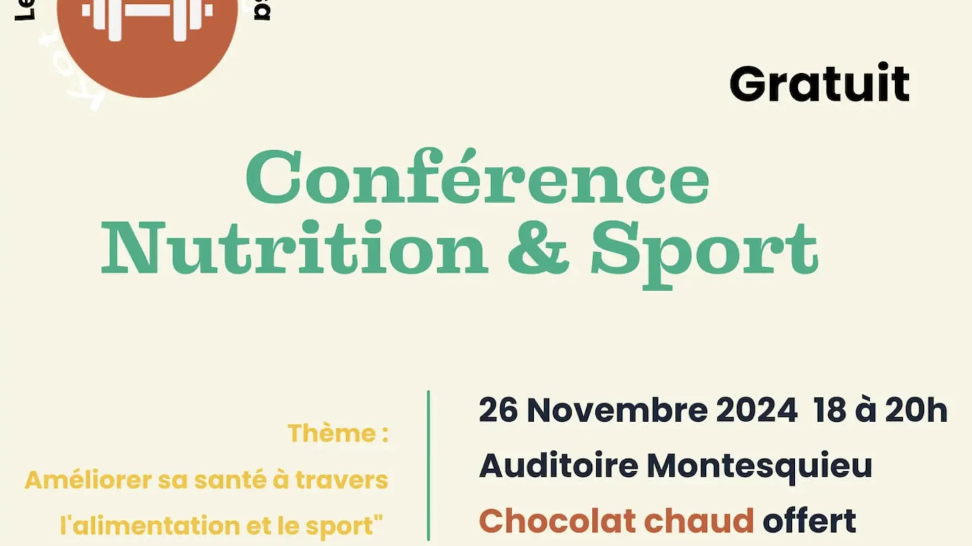 Conférence nutrition et pratique du sport